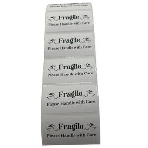 Set of 100 Handmade Fragile Handle with Care Stickers